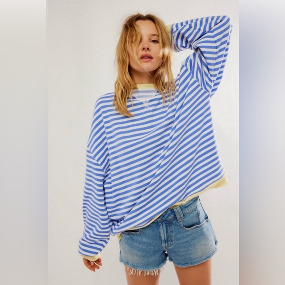 We The Free Tops - We the free classic striped oversized crew neck